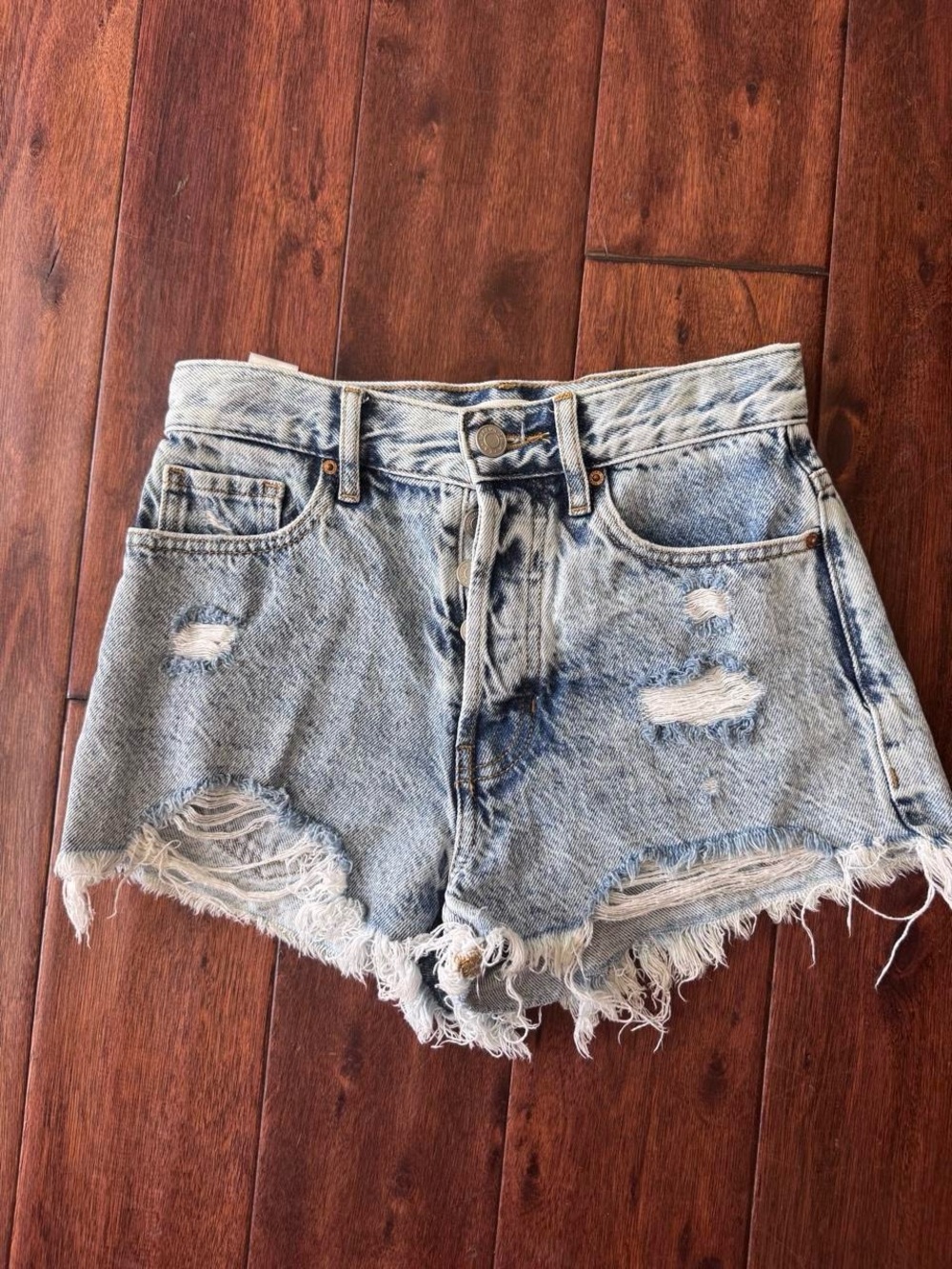 PacSun Vintage High Rise Distressed Denim Shorts Size 23